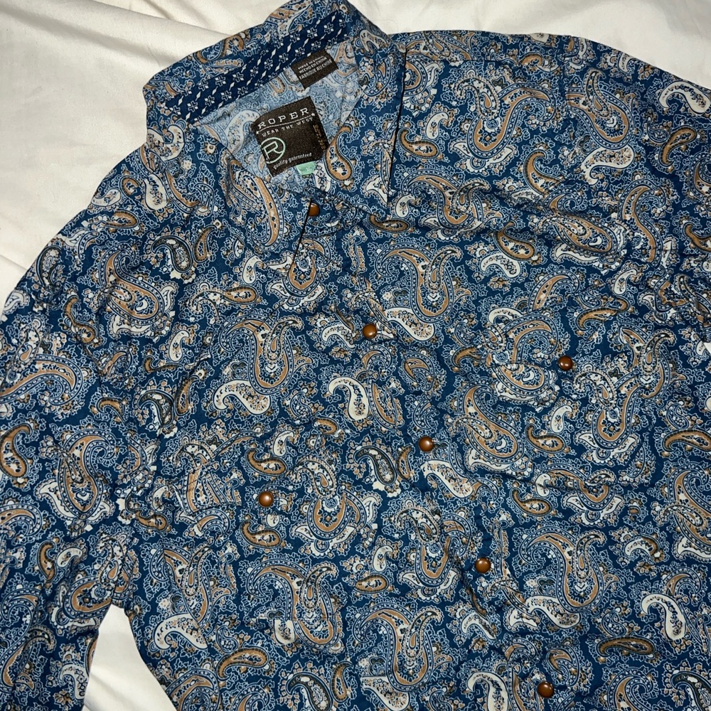 Roper Blue Paisley Shirt